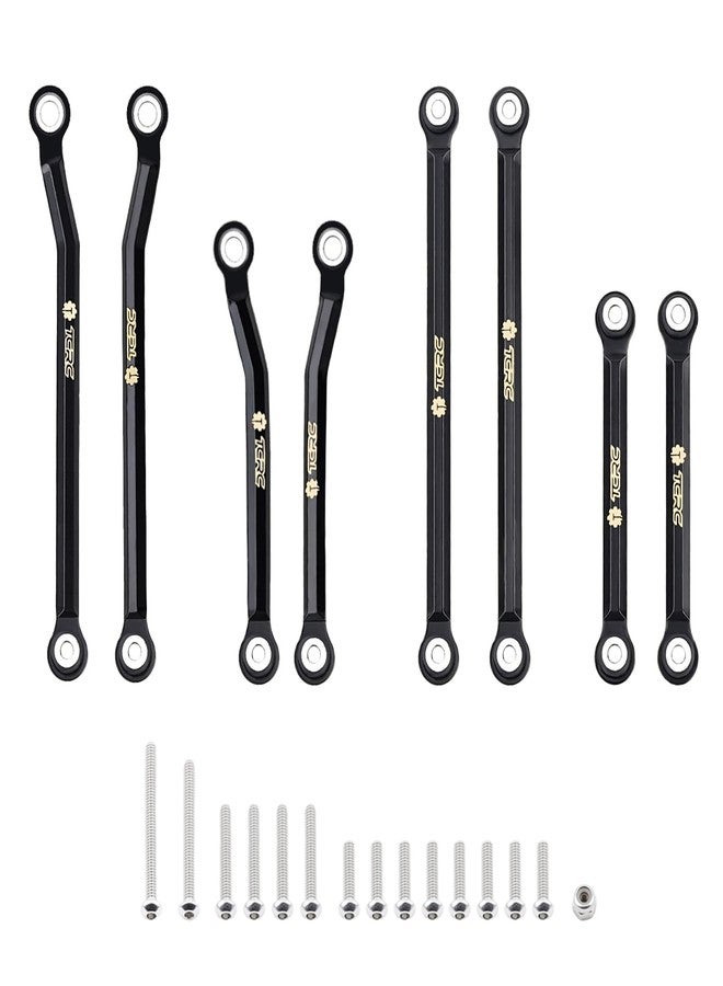 TCRC Brass High Clearance Chassis Links Set for 1/18 TRX4M Defender Bronco Crawler Truck,Black Coating - Image 1